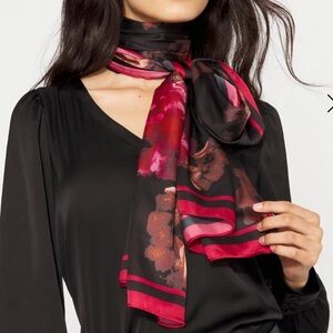WHBM Twill Floral Oblong Scarf